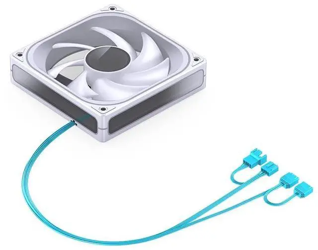 Alt view image 4 of 6 - JONSBO ZB-120WR (Reversed) Intake PC Case Fan, Silent Computer Fan with Axis & 4-Sides Infinity Mirror Fan 1800RPM,3Pin ARGB , 4Pin PWM Integrated M&F head,3Pin ARGB, White