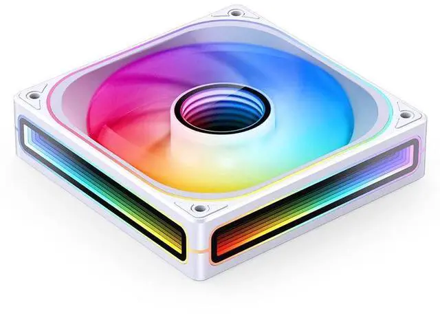 Main image of JONSBO ZB-120W (Regular) PC Case Fan, Silent Computer Fan with Axis & 4-Sides Infinity Mirror, All-IN-One, Single Frame Unit with 3x120mm ARGB Fans, 4 Pin PWM,3Pin ARGB, Fan 2400RPM, White