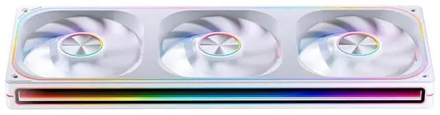 Alt view image 5 of 6 - JONSBO ZA-360WR(Reversed) PC Case Fan, All-IN-One Single Frame Unit with 3x120mm ARGB Fans 4 Pin PWM,3Pin ARGB, Silent Computer Fan with 4-Sides Infinity Mirror Fan 1800RPM, Aluminum Nameplate, White