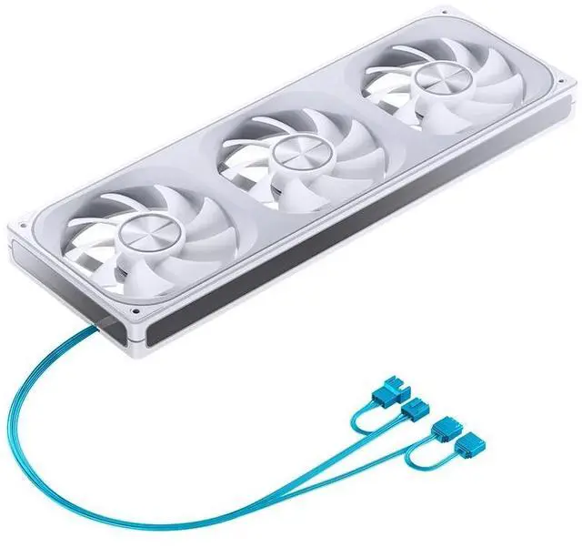 Alt view image 4 of 6 - JONSBO ZA-360WR(Reversed) PC Case Fan, All-IN-One Single Frame Unit with 3x120mm ARGB Fans 4 Pin PWM,3Pin ARGB, Silent Computer Fan with 4-Sides Infinity Mirror Fan 1800RPM, Aluminum Nameplate, White