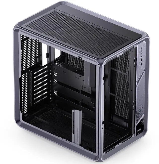Alt view image 2 of 7 - JONSBO BO400 ATX Computer Case, Aluminum Frame, SP Back-Connect MB,High Comp PC Case,SP GPU 435mm/PSU 200mm/AIO360x3,3 Sided View,Top Front Interchangeable Glass/Mesh Desktop Display Chassis, Gray