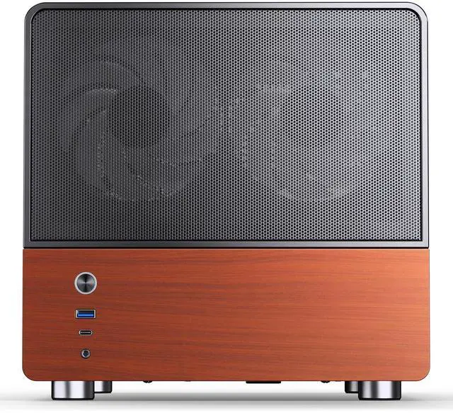 Alt view image 6 of 7 - JONSBO V12 BLACK Micro ATX Mid Tower PC Case, Hyperboloid Glass Desktop Design, Separated Cabinet Structure,Walnut Wood,MATX Desktop Computer Chassis, GPU<260mm,ATX PSU,Front 120mm*2(Built-in) Black