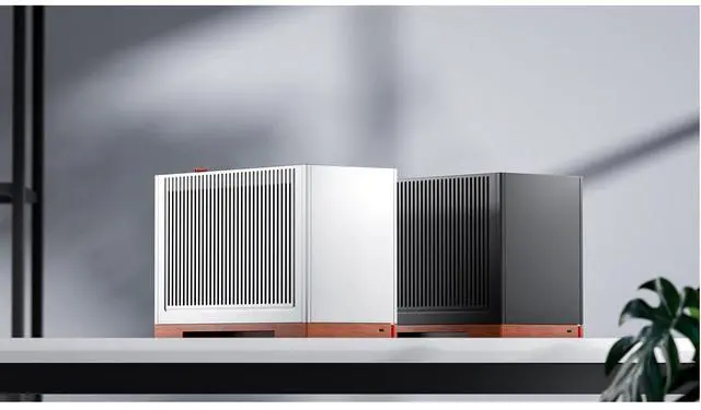 Alt view image 7 of 7 - JONSBO T9 Mini ITX PC Case,SFF Tool-free Mesh Desktop Case,A4 Compartment Structure,Black Walnut Solid Wood Base,3 levels Adjustable for MB,4mm AL,SP SFX100mm/GPU202mm-310mm, With a PCI-E Cable,Black