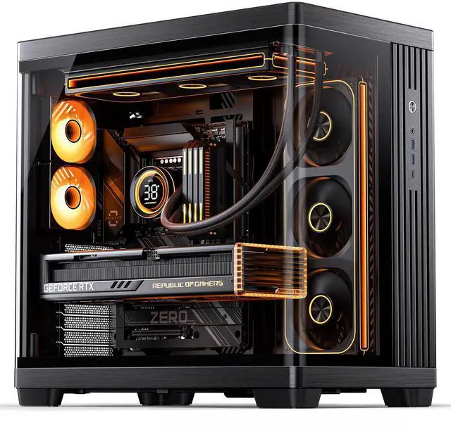 Main image of JONSBO TK-4 BLACK ATX PC Case,Separated Cabinet PC Case, ATX Computer Case,Bi-Bent Surround View Glass,Aluminum Alloy, Support ITX/M-ATX /ATX, SP Back-connect( BTF)MB /460GPU/200PSU,Type-C Jack, BlacK