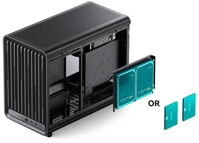 Alt view image 4 of 6 - JONSBO D33 Black Micro ATX PC Case, High Airflow MATX case with Tempered Glass Panel, 9 Fan Positions,High Compatibility,Supports MATX BTF MB, 435mm GPU/360AIO/172mm Air Cooler,ATX/SFX PSU, Black