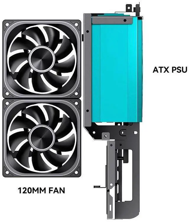 Alt view image 5 of 6 - JONSBO D33 Black Micro ATX PC Case, High Airflow MATX case with Tempered Glass Panel, 9 Fan Positions,High Compatibility,Supports MATX BTF MB, 435mm GPU/360AIO/172mm Air Cooler,ATX/SFX PSU, Black