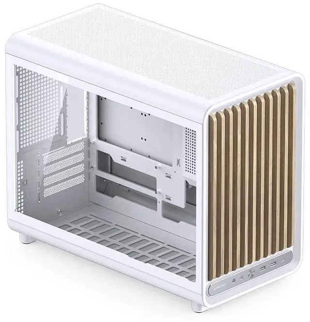 Alt view image 2 of 7 - JONSBO D33 WD/WHT Micro ATX PC Case Wood Version, High Airflow MATX case with Tempered Glass Panel, 9 Fan Positions,High Compatibility,SP MATX BTF MB,435mm GPU/360AIO/172mm CPU Cooler,ATX/SFX, White