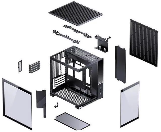 Alt view image 6 of 7 - JONSBO D34 BLACK Miniature Desktop Showcase, MATX with Hardware Monitoring Digital Screen, Supports ATX PS2/GPU 333mm/Top 240 OR 280 AIO/Cooler H165mm/5 Fan Position, Black