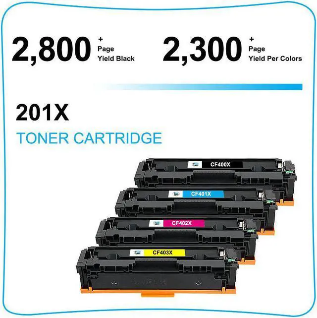 Alt view image 4 of 7 - 4 Toner Compatible with HP CF400X 201X Color Laserjet Pro MFP M277DW M277 M252DW - OEM