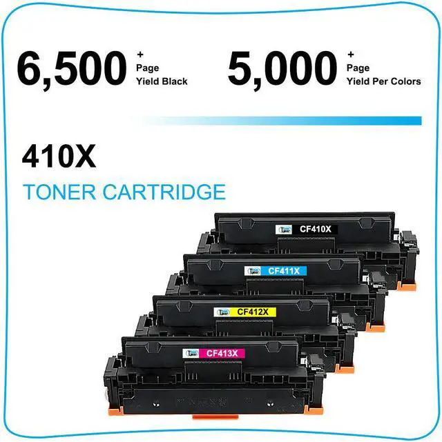 Alt view image 6 of 7 - 4 x Toner Cartridges Compatible with HP 410X CF410X M452dn MFP M477fnw M477fdw - OEM