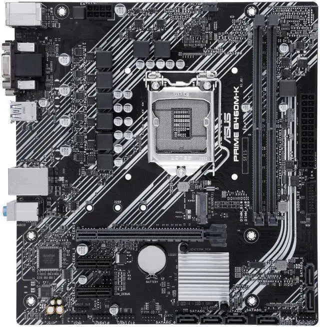 Alt view image 3 of 3 - ASUS PRIME B460M-K LGA 1200 Intel B460 SATA 6Gb/s Micro ATX Intel Motherboard