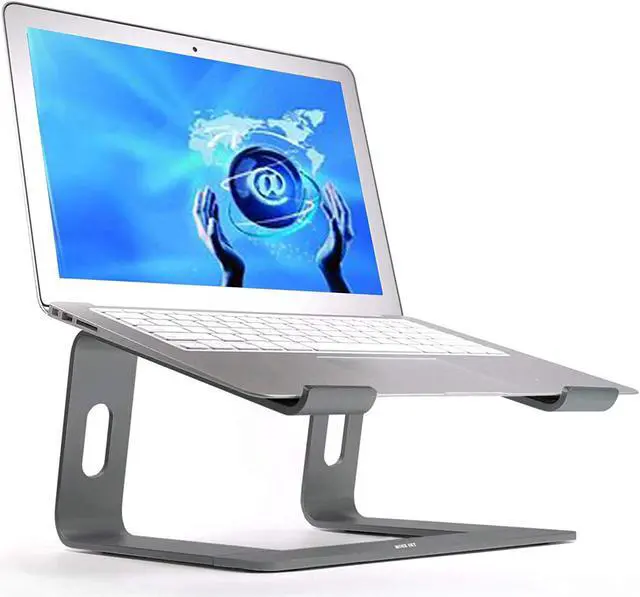 Main image of Laptop Stand, Aluminum Computer Riser, Detachable Ergonomic Laptops Elevator for Desk, Metal Holder Compatible with 10 to 15.6 Inches Notebook Computer - Space Gray