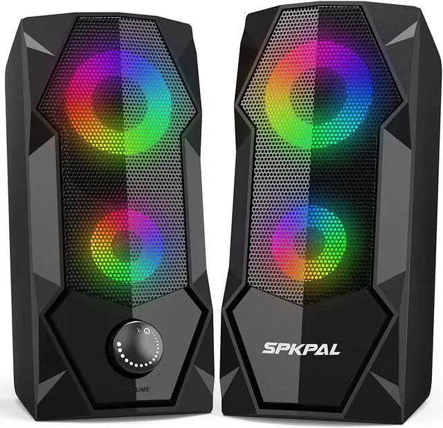Main image of Computer Speakers  RGB Gaming Speaker PC 2.0 Wired USB Powered Stereo Volume Control Dual Channel Multimedia AUX 3.5mm for Laptop Desktop Tablet Phone Monitors