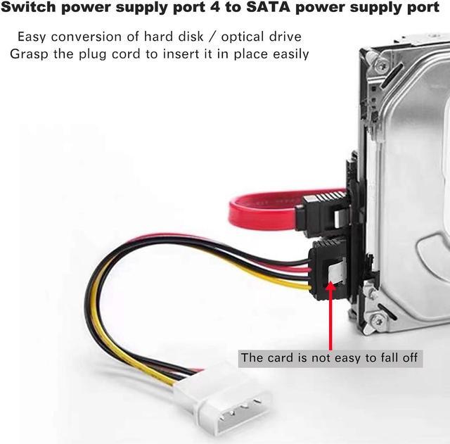 Alt view image 3 of 6 - SATA to Molex Adapter 3 Pack 4Pin Molex to SATA Power Cable SATA 15 Pin Female to Molex 4 Pin Male Power Cable Adapter 8-inch