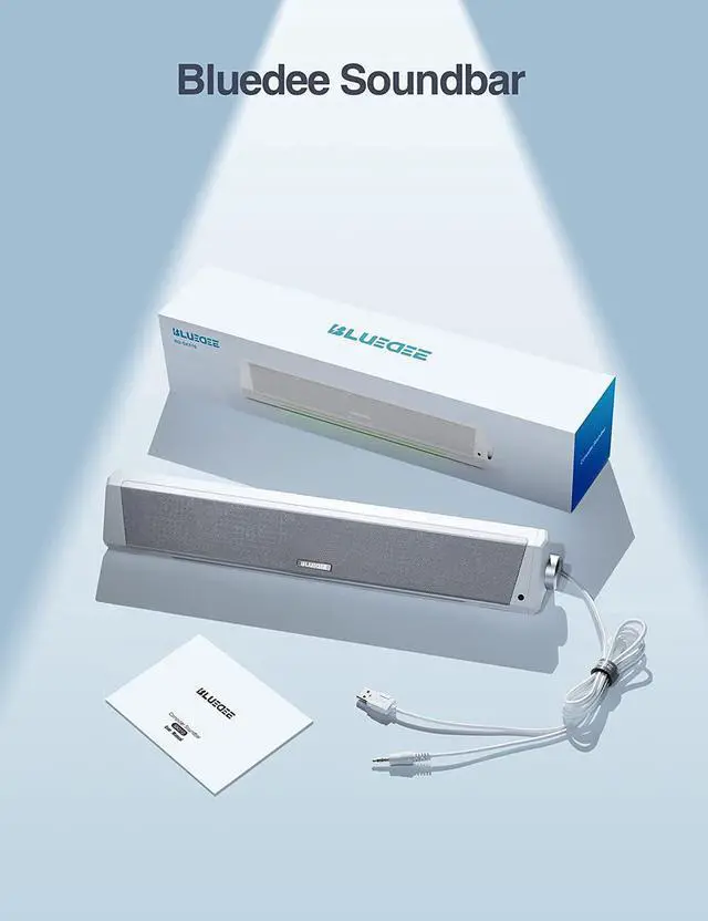 Alt view image 5 of 6 - Computer Speakers, Dynamic RGB Computer Sound Bar, Upgrade HiFi Stereo Bluetooth 5.0 & 3.5mm Aux-in Connection, USB Powered Computer Speakers for Desktop, PC, Monitor, Laptop