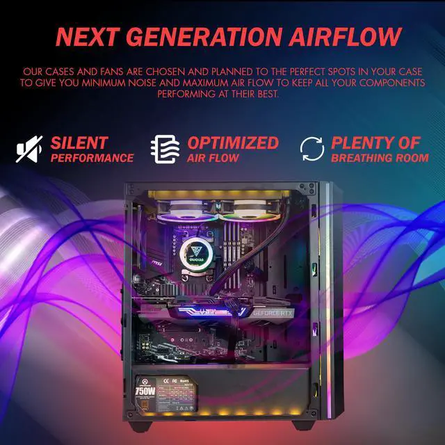 Alt view image 4 of 7 - 2024 Gigatech Gaming Omega 7 Gaming PC Desktop - Core I7-14700K 28-Threads 5.6GHz Processor, NVIDIA RTX 4080 GPU Graphics Card, DDR4 3200MHz Memory, 1TB PCIe NVMe SSD, RGB, Built-In WiFi, Windows 11
