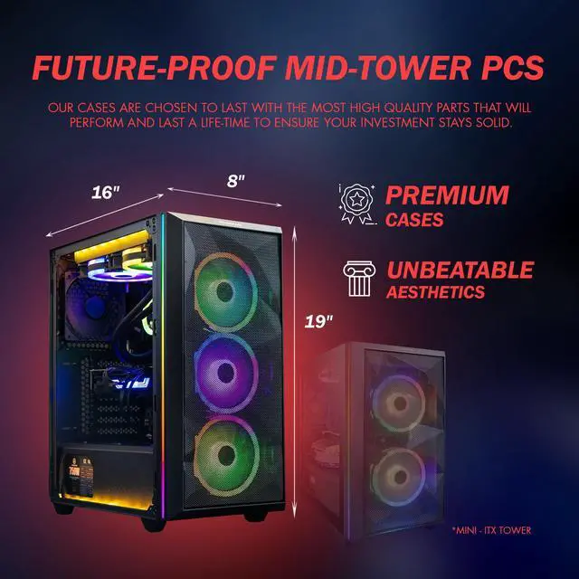 Alt view image 7 of 7 - 2024 Gigatech Gaming Omega 7 Gaming PC Desktop - Core I7-14700K 28-Threads 5.6GHz Processor, NVIDIA RTX 4080 GPU Graphics Card, DDR4 3200MHz Memory, 1TB PCIe NVMe SSD, RGB, Built-In WiFi, Windows 11