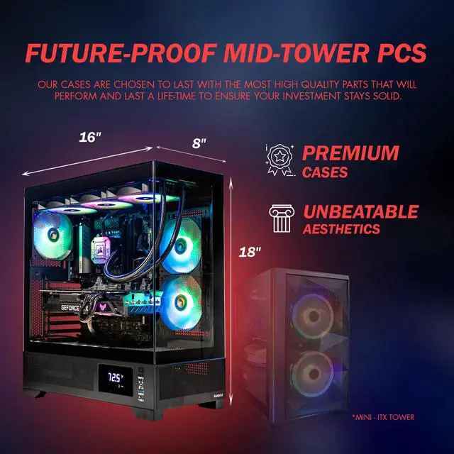 Alt view image 5 of 7 - Gigatech Gaming Omega 7 Gaming PC Desktop - Intel Core Ultra 7 265K 5.5GHz 20-Core Processor, NVIDIA RTX 5080 GPU Graphics Card, 32gb DDR5 6000MHz, 1TB SSD + 6TB HDD, RGB, Windows 11, Wi-Fi