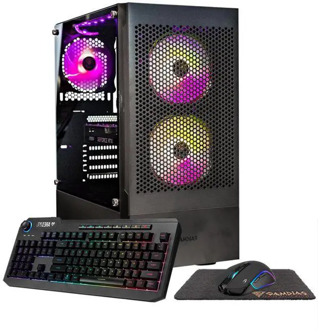 Main image of Gigatech Gaming Apollo 5 Gaming PC Desktop - AMD Ryzen 5 5500 4.2GHz 6-Core, NVIDIA RTX 3050 GPU Graphics Card, 16gb DDR4 3200MHz, 512GB SSD + 6TB HDD, RGB, Windows 11, Wi-Fi