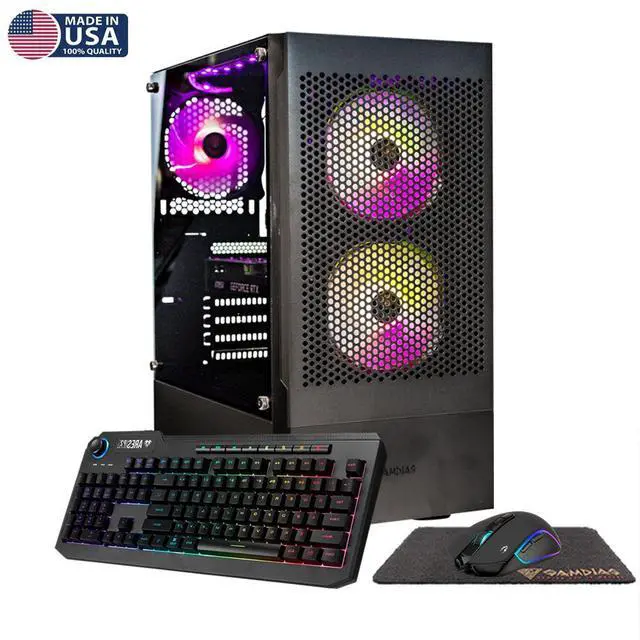Main image of Gigatech Gaming Apollo 7 Gaming PC Desktop - System: AMD Ryzen 5 5500 4.2GHz 6-Core 12-Threads, NVIDIA RTX 3050 GPU Graphics Card, DDR4 3200MHz Memory, 512GB NVMe SSD, RGB, Built-In Wi-Fi, Windows 11