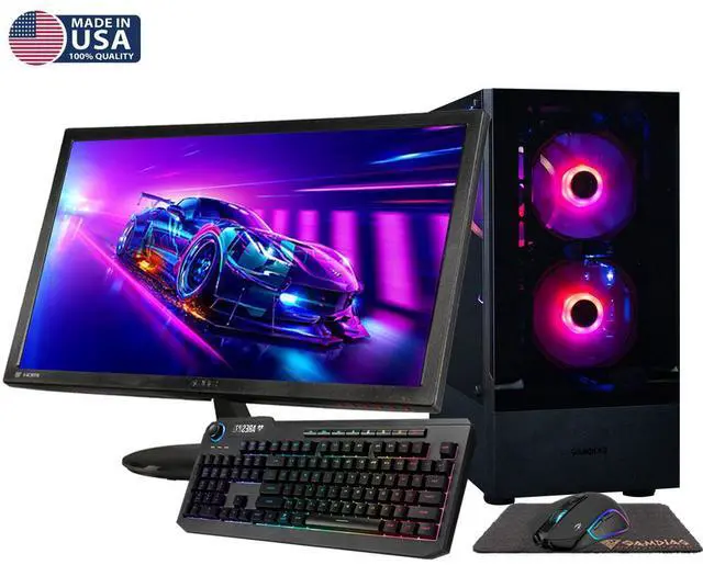 Main image of Gigatech Gaming Titan 7 Gaming PC Desktop Bundle - Core Ultra 7 265K, RTX 5060 TI, 64GB DDR5, 1TB SSD, RGB, Windows 11, Wi-Fi, Monitor