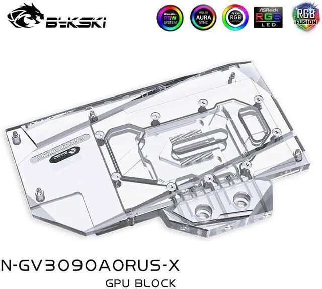 Alt view image 5 of 8 - Bykski Full Coverage GPU Water Block and Backplate for Gigabyte AORUS RTX 3080/3090 Master (N-GV3090AORUS-X)