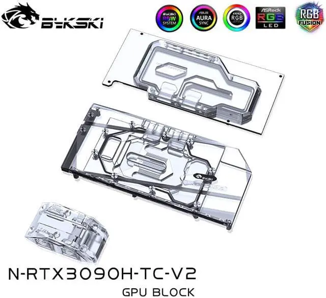 Alt view image 5 of 7 - Bykski Full Coverage GPU Water Block w/ Integrated Active Backplate for AIC Reference RTX 3090 (N-RTX3090H-TC-V2)