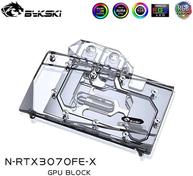 Alt view image 4 of 5 - Bykski 3070 GPU Water Cooling Block For NVIDIA Founders RTX 3070 3060ti, Graphics Card Liquid Cooler System, N-RTX3070FE-X