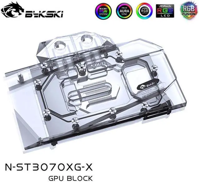 Alt view image 3 of 13 - Bykski Full Coverage GPU Water Block and Backplate for Zotac RTX 3060Ti/3070 (N-ST3070XG-X)