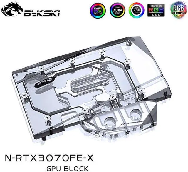 Alt view image 5 of 5 - Bykski 3070 GPU Water Cooling Block For NVIDIA Founders RTX 3070 3060ti, Graphics Card Liquid Cooler System, N-RTX3070FE-X