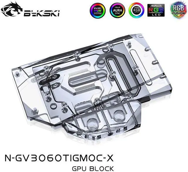 Alt view image 5 of 13 - Bykski Full Coverage GPU Water Block and Backplate for Gigabyte RTX 3060Ti Gaming OC 8G (N-GV3060TIGMOC-X)