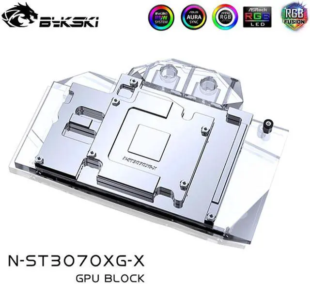 Alt view image 5 of 13 - Bykski Full Coverage GPU Water Block and Backplate for Zotac RTX 3060Ti/3070 (N-ST3070XG-X)