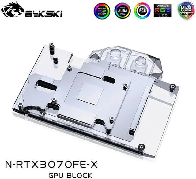 Alt view image 3 of 5 - Bykski 3070 GPU Water Cooling Block For NVIDIA Founders RTX 3070 3060ti, Graphics Card Liquid Cooler System, N-RTX3070FE-X