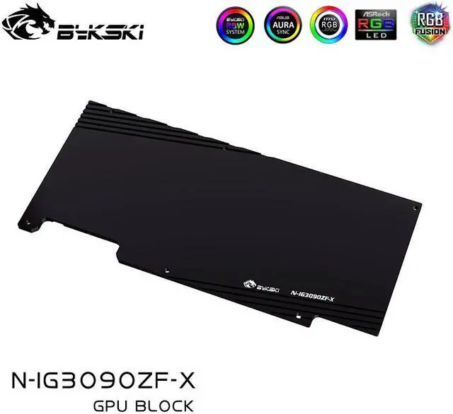 Alt view image 6 of 6 - Bykski Full Coverage GPU Water Block and Backplate for Colorful iGame Battle-Axe RTX 3090/3080 (N-IG3090ZF-X)
