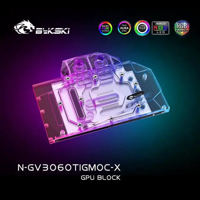 Alt view image 6 of 13 - Bykski Full Coverage GPU Water Block and Backplate for Gigabyte RTX 3060Ti Gaming OC 8G (N-GV3060TIGMOC-X)