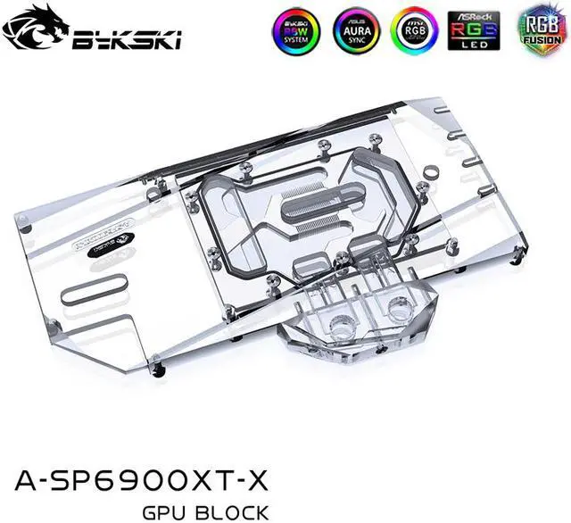Alt view image 4 of 13 - Bykski Full Coverage GPU Water Block and Backplate for Sapphire RX 6800 / 6900 Super Platinum (A-SP6900XT-X)