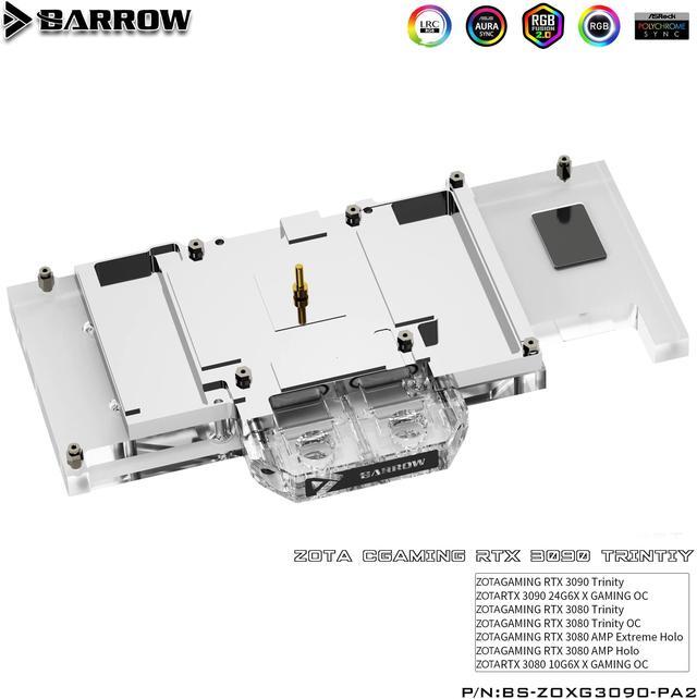 Alt view image 3 of 6 - Barrow 3090 3080 GPU Water Block for ZOTAC RTX 3090 3080 X GAMING, Full Cover ARGB GPU Cooler, BS-ZOXG3090-PA2