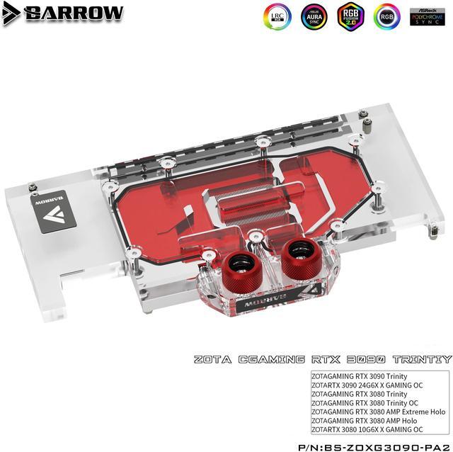 Alt view image 5 of 6 - Barrow 3090 3080 GPU Water Block for ZOTAC RTX 3090 3080 X GAMING, Full Cover ARGB GPU Cooler, BS-ZOXG3090-PA2