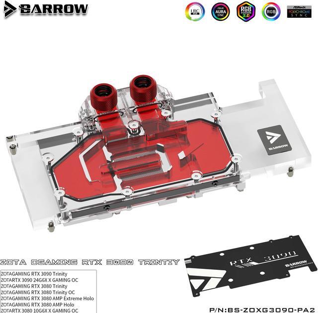Alt view image 2 of 6 - Barrow 3090 3080 GPU Water Block for ZOTAC RTX 3090 3080 X GAMING, Full Cover ARGB GPU Cooler, BS-ZOXG3090-PA2