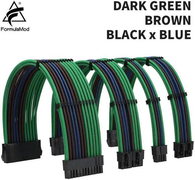 Main image of FormulaMod NCK3 Series PSU Extension Cable Kit , Solid/Mix Color Cable Mix Combo 300mm ATX24Pin PCI-E8Pin CPU8Pin With Combs