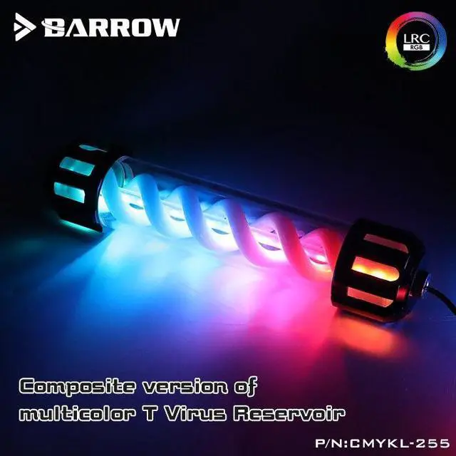 Alt view image 2 of 4 - Barrow CMYKL-255, Composite Type Virus-T Reservoirs, Aluminum Alloy Cover + Acrylic Body, Multiple Color Spiral, 255mm Green B set