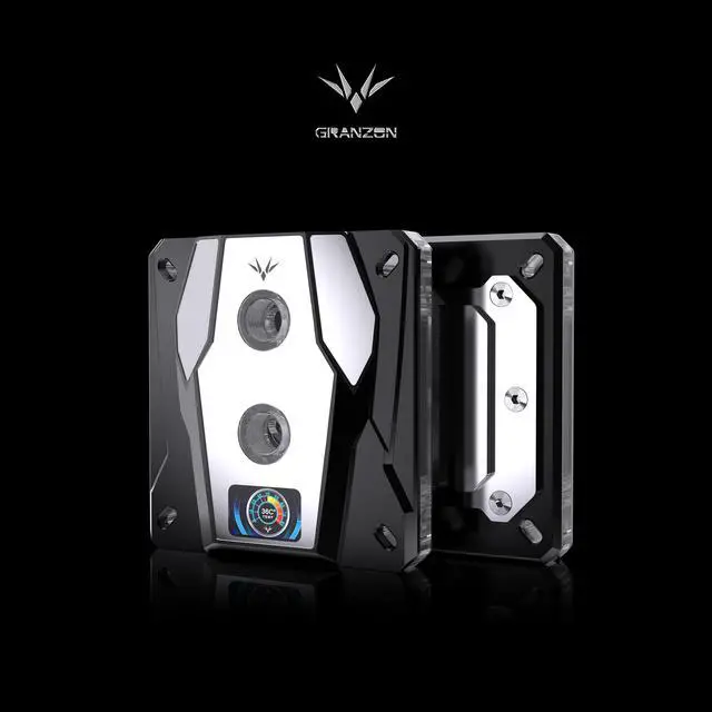 Alt view image 2 of 6 - Granzon GAIS CPU Water Cooling Block w/ Temp Digital Display - Black   w/ 5v Addressable RGB (RBW)(for Intel LGA 115x / LGA1200 / LGA20xx)