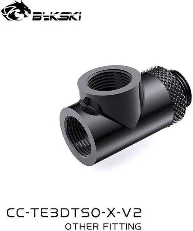 Alt view image 2 of 2 - Bykski CC-TE3DTSO-X-V2 Rotatable 3-Way Split Fitting, G1/4" Rotate 360° Direction Adjustment T-type Splitter Adapter