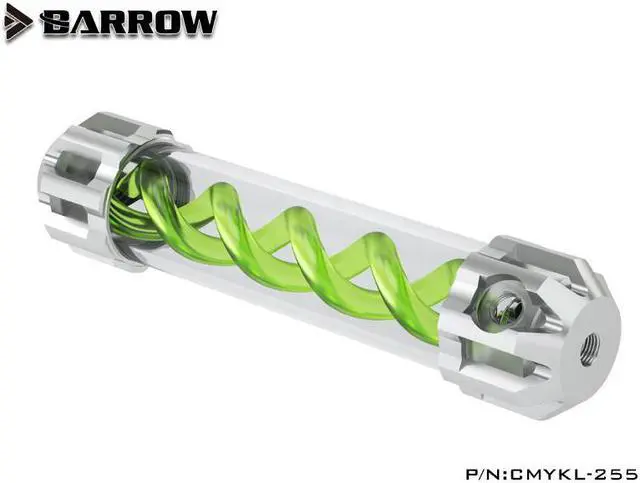 Main image of Barrow CMYKL-255, Composite Type Virus-T Reservoirs, Aluminum Alloy Cover + Acrylic Body, Multiple Color Spiral, 255mm Green B set