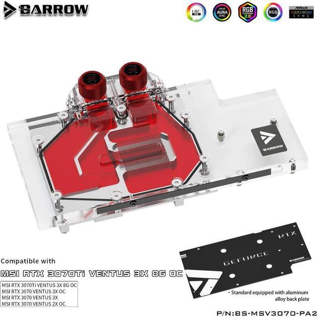 Barrow 3070 GPU Water Block for MSI RTX 3070 VENTUS 3X OC, Full