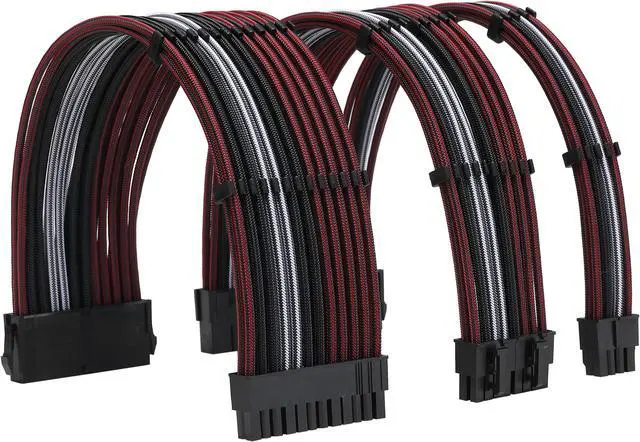 Main image of FormulaMod Power Supply Sleeved Cable 18AWG ATX 24P+ EPS 8-P+PCI-E8-P PSU Extension Cable Kit 30cm Length with Cable Combs (Black-Blue Black-Green Black)