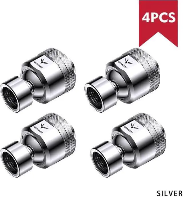 Alt view image 2 of 6 - Granzon Fitting In 4 Pcs/Set , Multi-angle/Anti-off Hard Tube Adaptor, Brass Black/Silver G1/4" Rotary Connector, Revolvable Adjustable For Water Cooling, GD-X