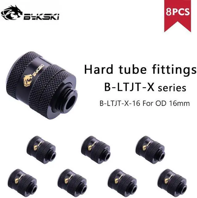 Alt view image 5 of 5 - RGB Hard Tube Fitting Built-in Lighting Bykski Water Cooling Adapter For OD14mm / OD16mm Rigid Pipe, 8pcs/lot, B-LTJT-X B-LTJT-X-16