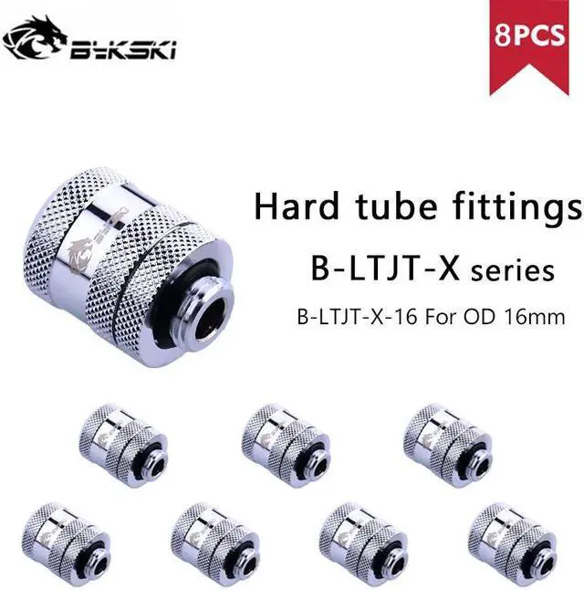 Alt view image 2 of 5 - RGB Hard Tube Fitting Built-in Lighting Bykski Water Cooling Adapter For OD14mm / OD16mm Rigid Pipe, 8pcs/lot, B-LTJT-X B-LTJT-X-16