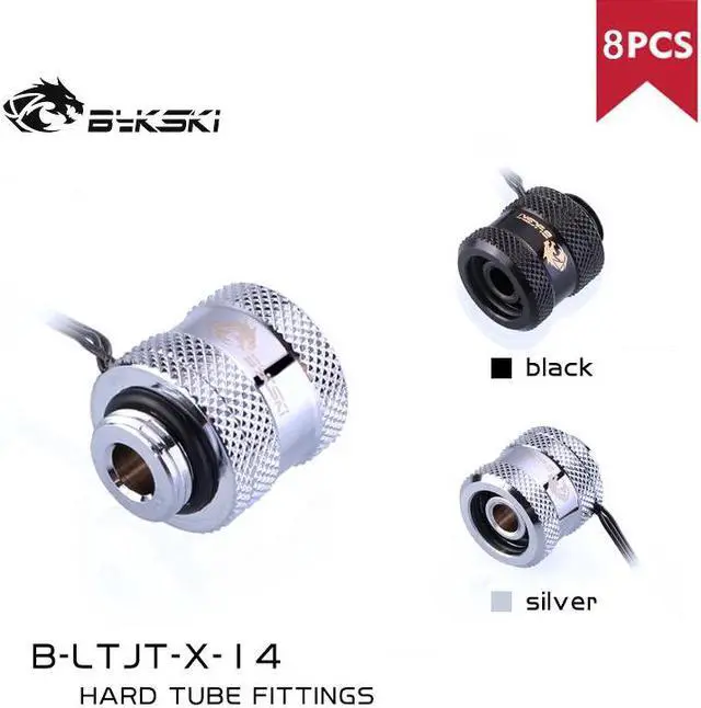 Alt view image 3 of 5 - RGB Hard Tube Fitting Built-in Lighting Bykski Water Cooling Adapter For OD14mm / OD16mm Rigid Pipe, 8pcs/lot, B-LTJT-X B-LTJT-X-16